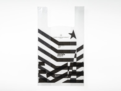 Shopping bag in plastica 30+5+5x50