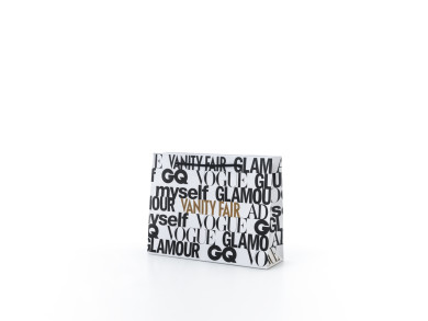Shopper bag personalizzata 32x10x25 H - Carta patinata 140 gr. - plastifica lucida - Stampa 2 colori - maniglia corda cotone