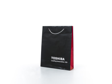 Shopper bag per fiera 30x8x38 H - Carta patinata 165 gr. - plastifica lucida - Stampa 2 colori fondo pieno - maniglia tubetto pvc