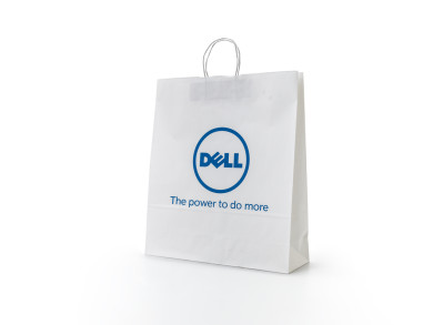 Shopping bag 44x14x50 H - Carta Kraft Bianco 140 gr. - Stampa 1 colore serigrafico - maniglia carta ritorta
