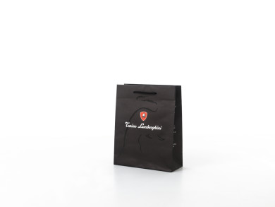 Shopping bag personalizzata 24x10x30 H - Carta KB 170 gr. - Stampa 2 colori fondo pieno + uv lucido - maniglia corda cotone