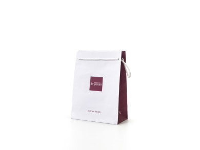 Shopper personalizzata 24x24x32 H - Carta Kraft Bianco 170 gr. - Stampa 1 colore - maniglia in corda cotone cm 50