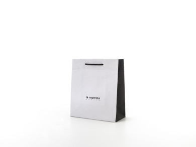 Shopping bag personalizzata 30x15x35 H - Carta Kraft bianco&nbsp;170 gr. - Stampa 1 colore - maniglia corda cotone cm 50