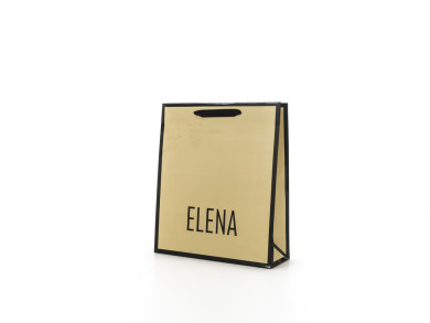 Shopping Bag 36x12x42 H - Carta patinata 140 gr. - plastifica lucida - Stampa 2 colori - maniglia fettuccia cotone cm 2x50