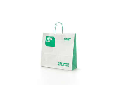 Shopping bag 36x12x37 H - Carta KB 90 gr. - Stampa 1 colore - maniglia colorata