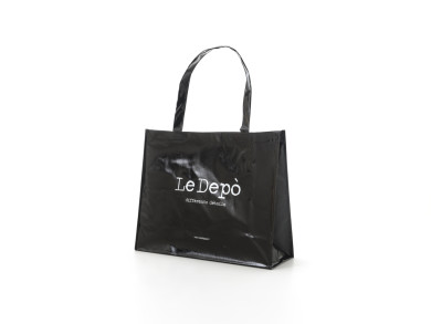 Shopper 43x16x35 H - tnt nero 130 gr. - Stampa 1 colore - maniglia cucita