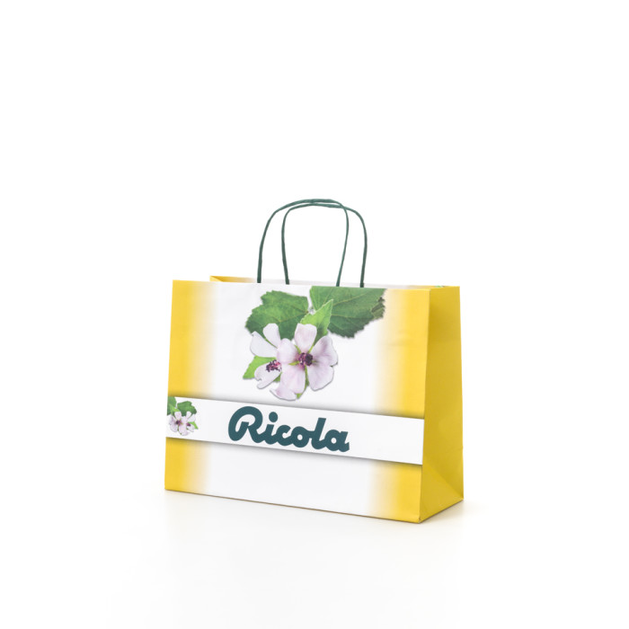 Shopper carta maniglia ritorta con risvolto